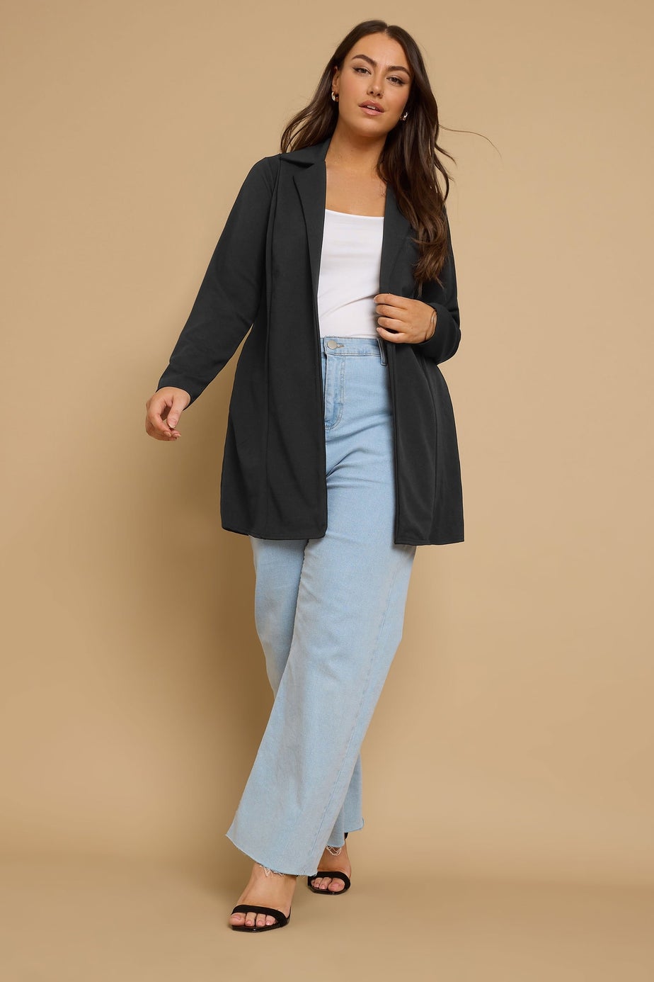 Yours Curve Black Longline Blazer