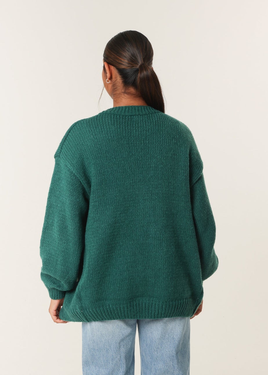 Blue Vanilla Green Daisy Large Flower Cardigan