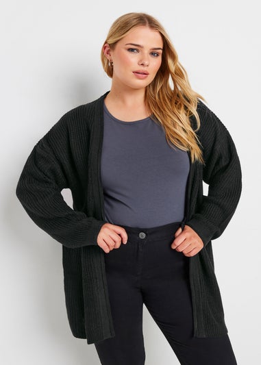 Yours Curve Black Essential Knitted Cardigan