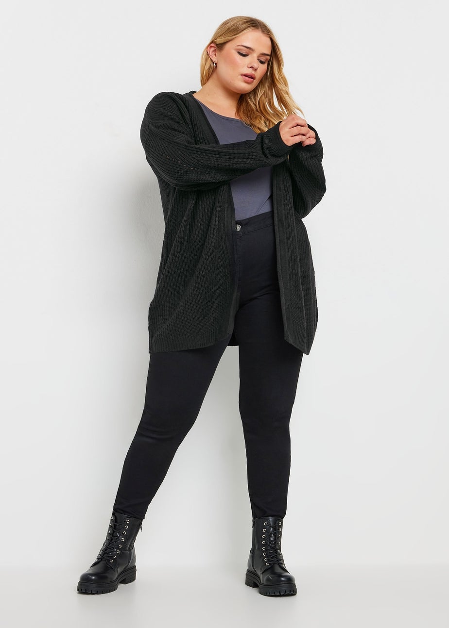 Yours Curve Black Essential Knitted Cardigan