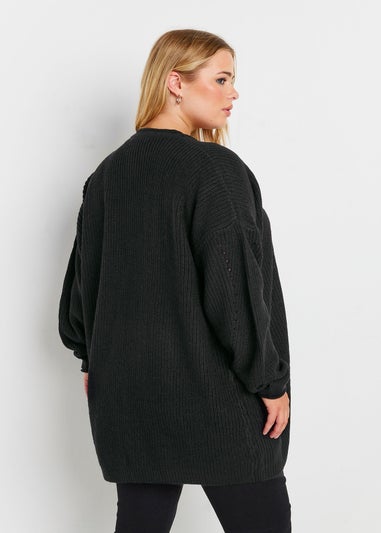 Yours Curve Black Essential Knitted Cardigan