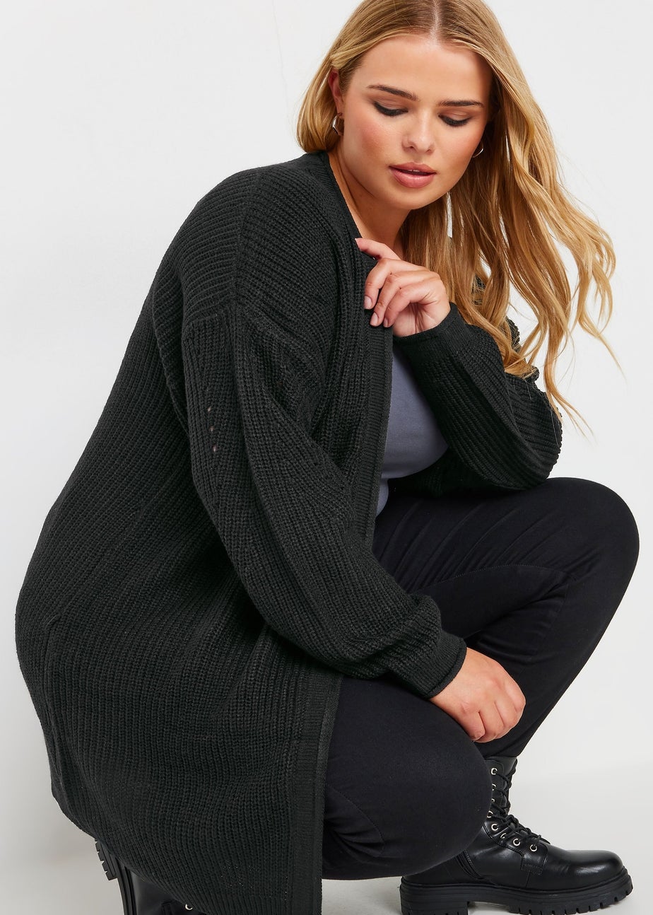 Yours Curve Black Essential Knitted Cardigan