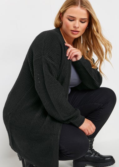 Yours Curve Black Essential Knitted Cardigan