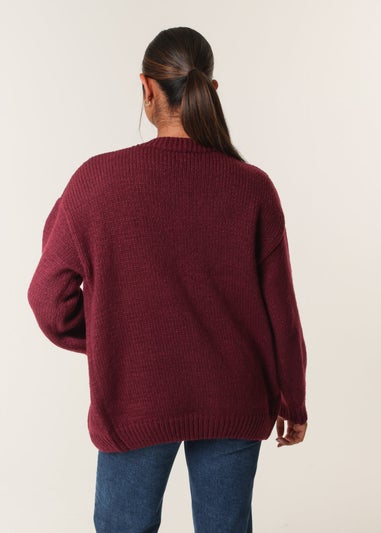 Blue Vanilla Burgundy Daisy Large Flower Cardigan