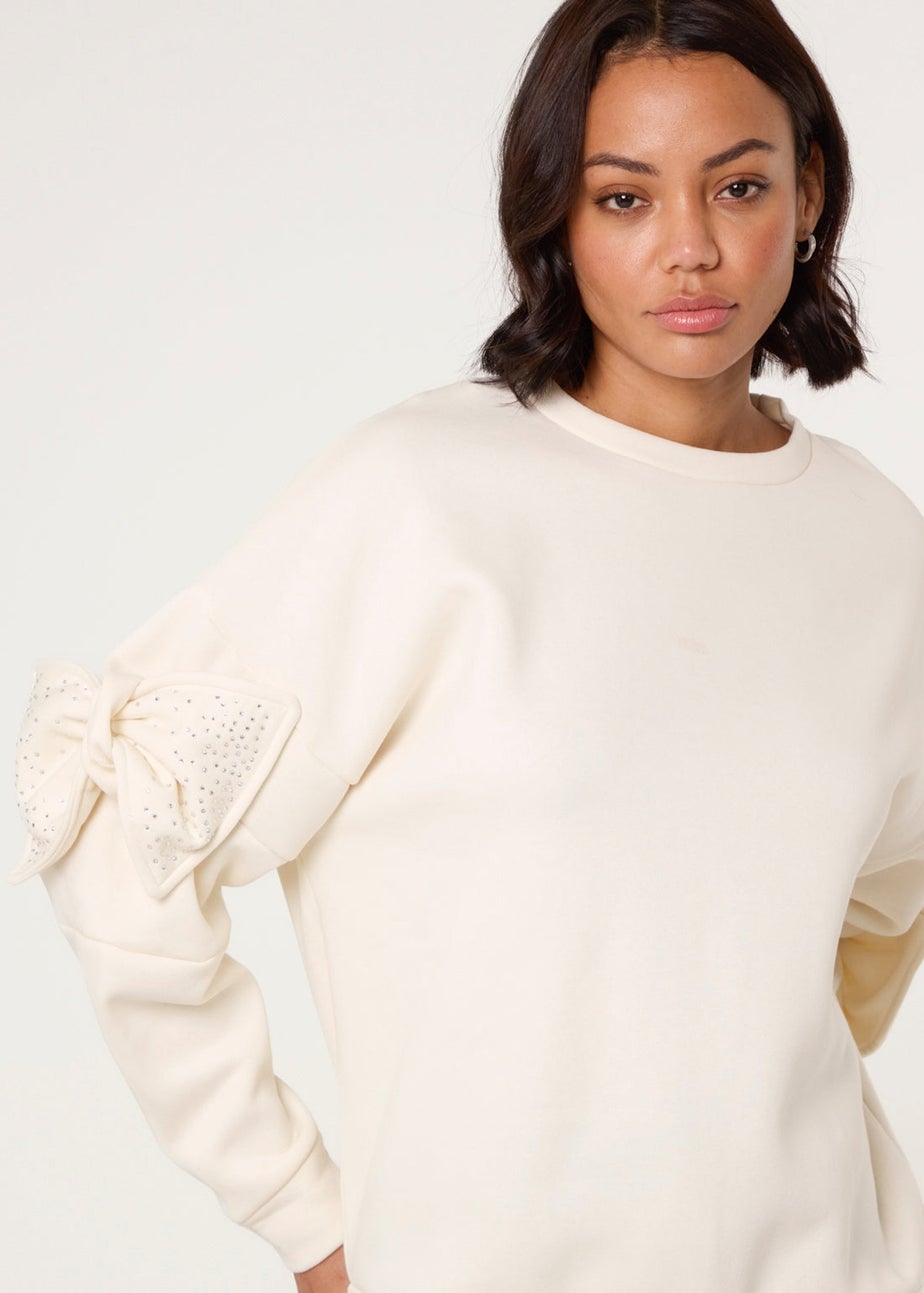 Blue Vanilla Ivory Bow Sleeve Sweatshirt