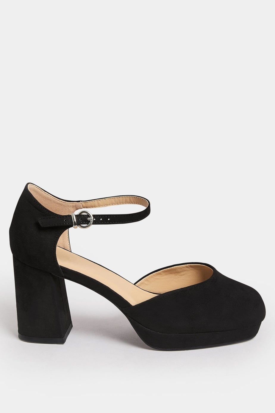 Yours Curve Black Platform Court Shoes In Extra Wide EEE Fit