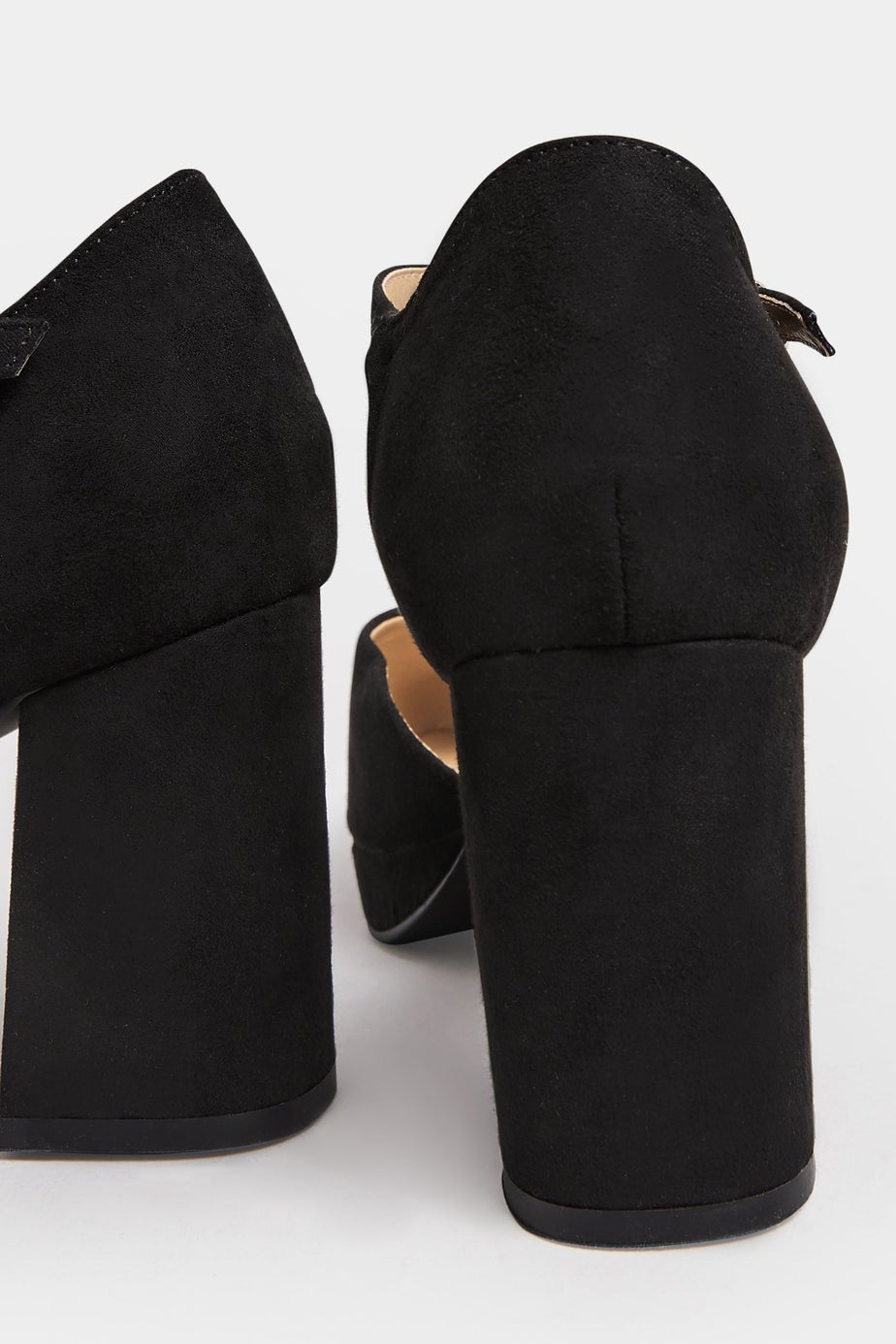 Yours Curve Black Platform Court Shoes In Extra Wide EEE Fit