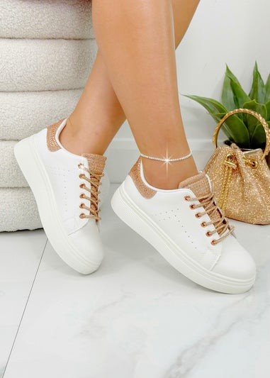 Love Lemonade Rose Gold Crystal Brilliance Trainers Limited Edition