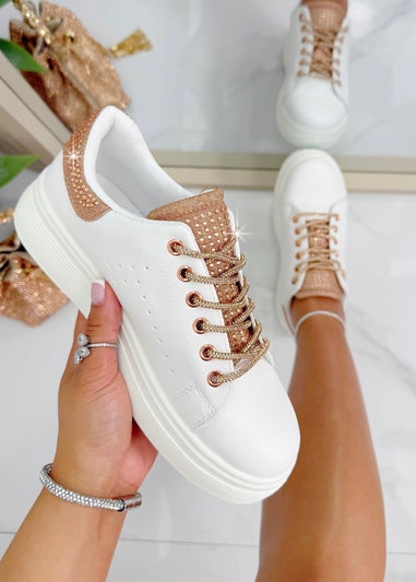 Love Lemonade Rose Gold Crystal Brilliance Trainers Limited Edition