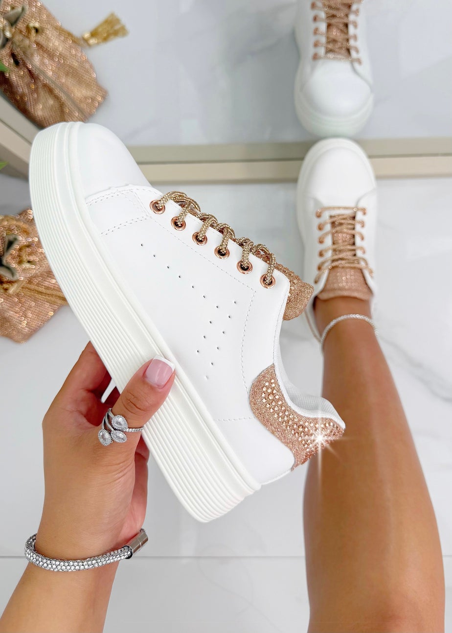 Love Lemonade Rose Gold Crystal Brilliance Trainers Limited Edition