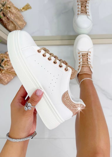 Love Lemonade Rose Gold Crystal Brilliance Trainers Limited Edition