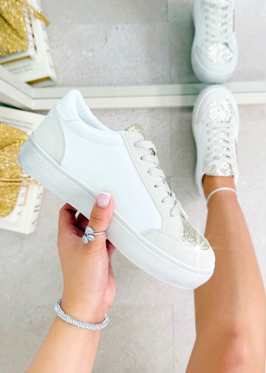 Love Lemonade Leopard Glitter Bolt Trainers