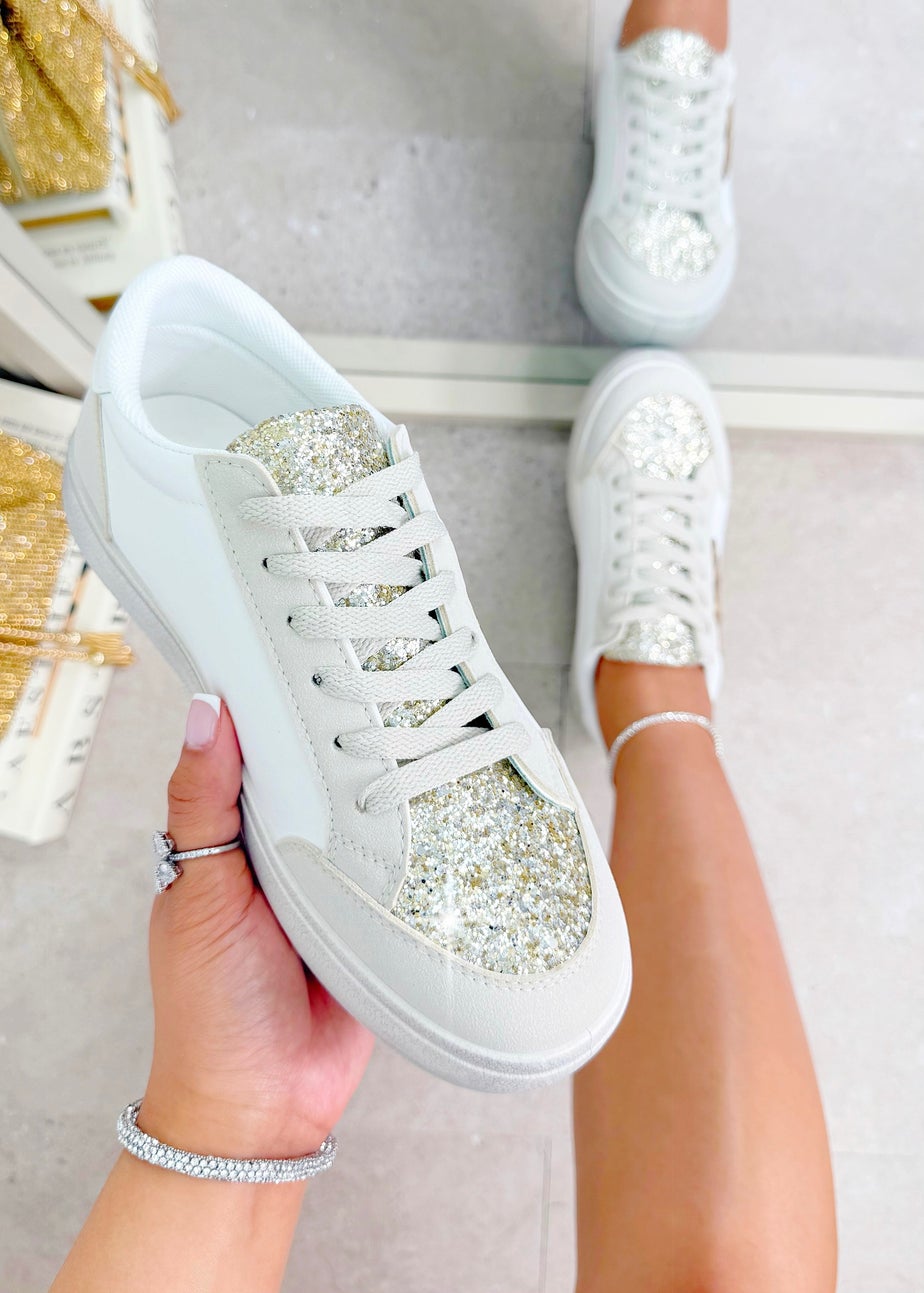 Love Lemonade Leopard Glitter Bolt Trainers
