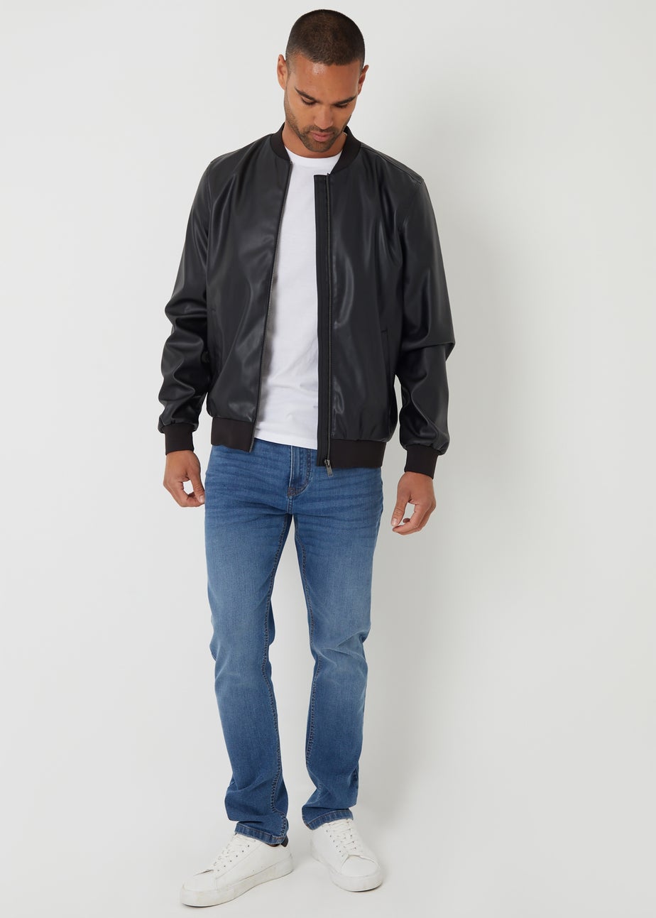 Threadbare Black Faux Leather Biker Jacket