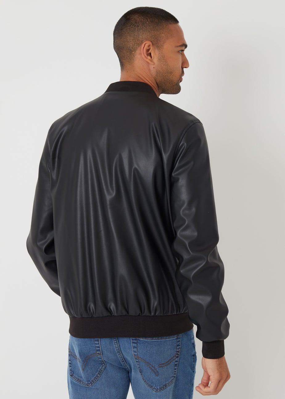 Threadbare Black Faux Leather Biker Jacket