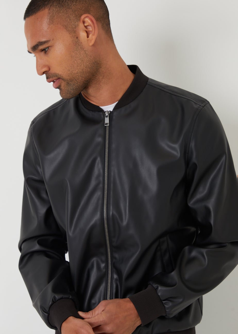 Threadbare Black Faux Leather Biker Jacket