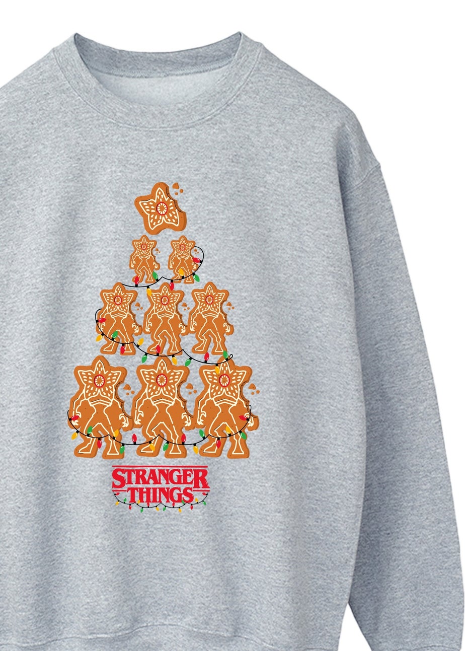 Stranger Things Gingerbread Grey Graphic Sweatshirt