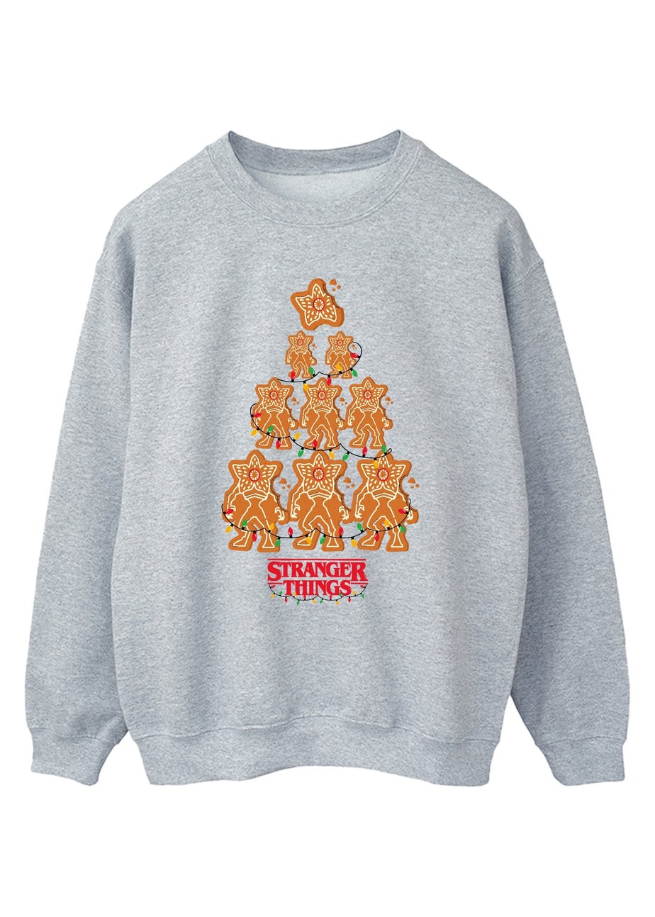 Stranger Things Gingerbread Grey Graphic Sweatshirt
