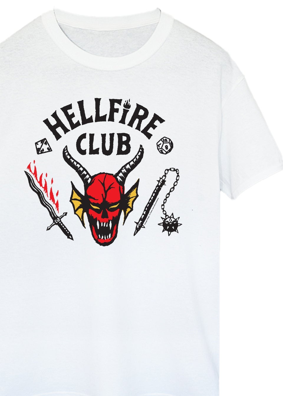 Stranger Things Hellfire Club White Graphic T-Shirt