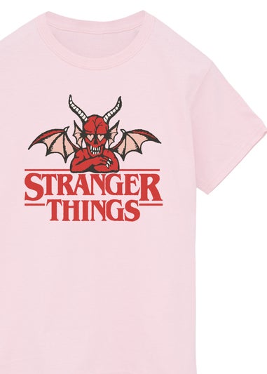 Stranger Things Devil Girls Pink Graphic T-Shirt (7-13 Years)