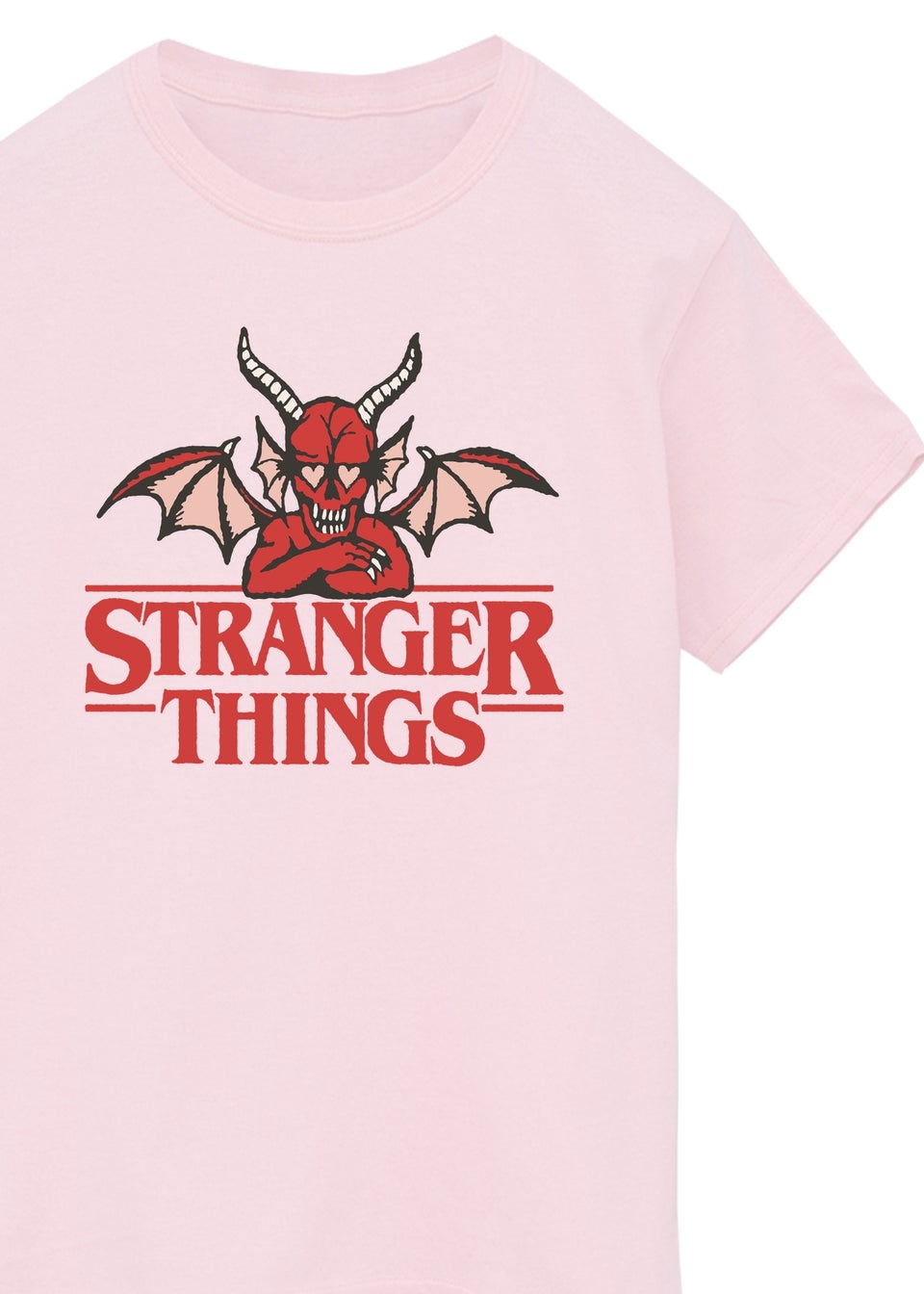 Stranger Things Devil Girls Pink Graphic T-Shirt (7-13 Years)