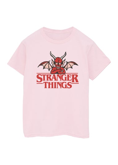 Stranger Things Devil Girls Pink Graphic T-Shirt (7-13 Years)