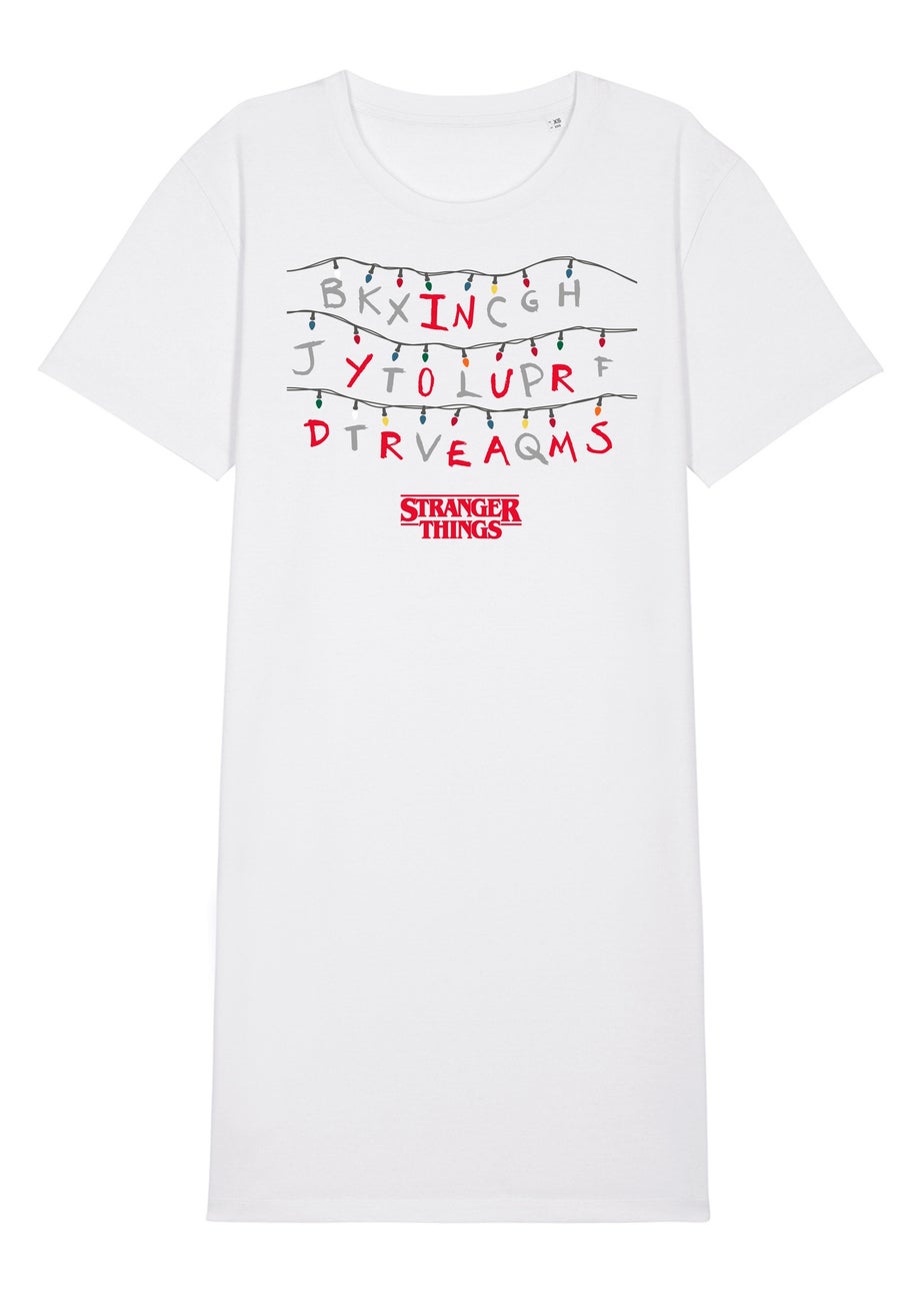 Stranger Things In Your Dreams White Graphic Nightdress