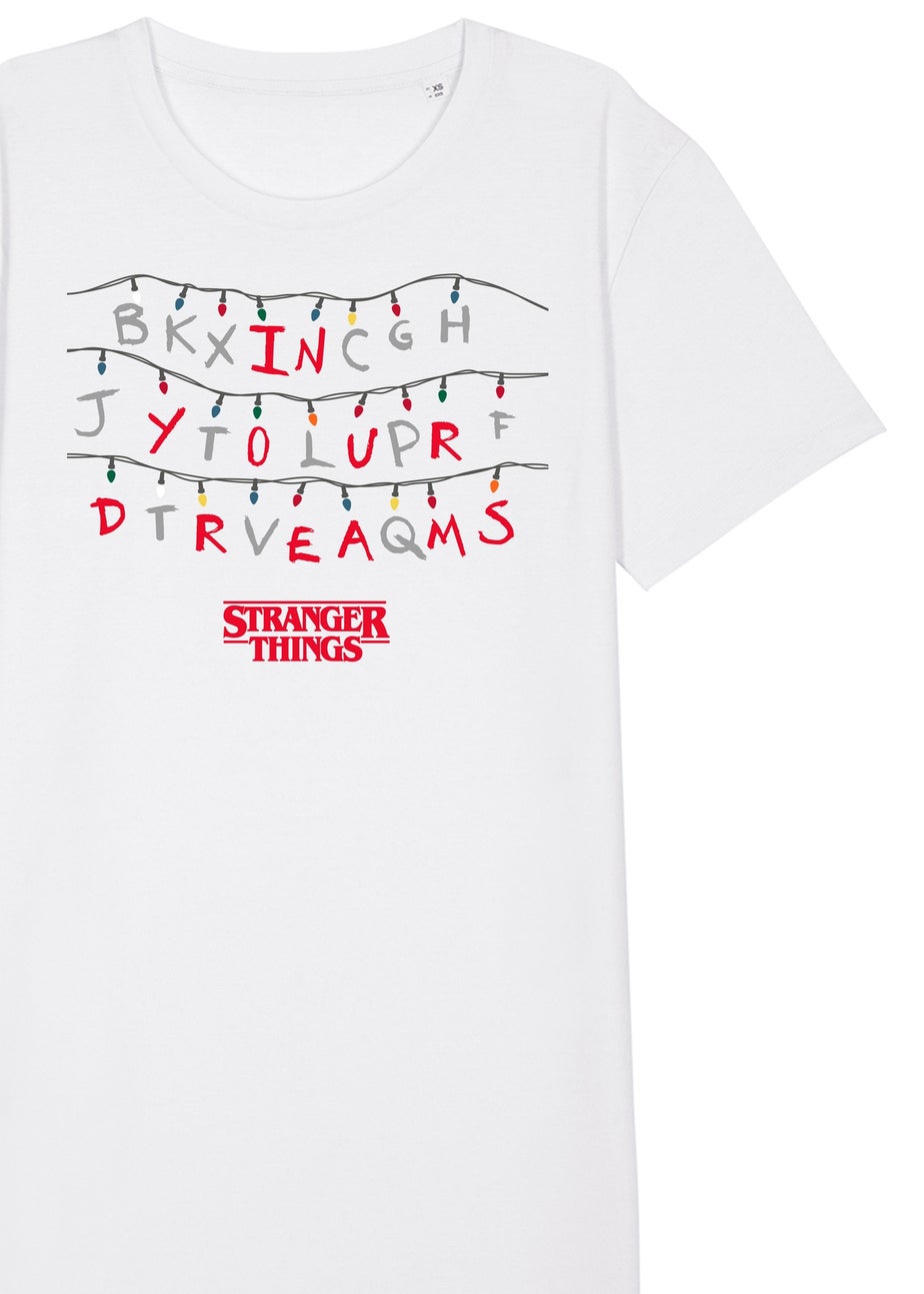 Stranger Things In Your Dreams White Graphic Nightdress