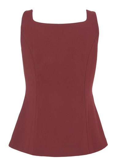 Quiz Burgundy Square Neck Waistcoat