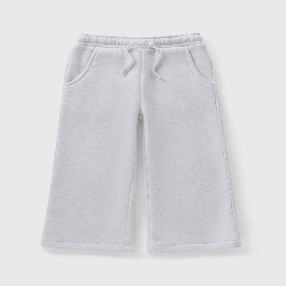 Girls Grey Wide Leg Jogging Bottoms (1-7yrs)