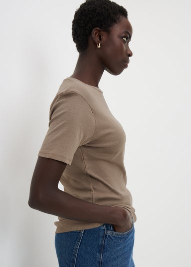 Brown Fossil Fitted T-Shirt