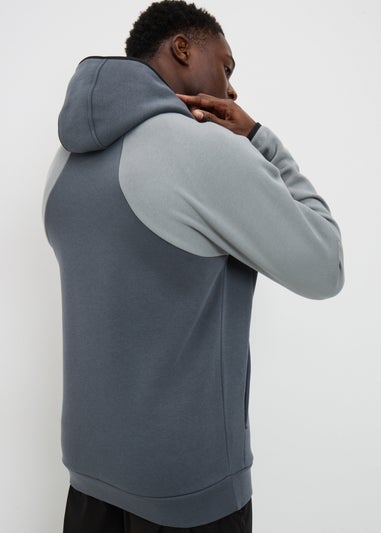 Souluxe Charcoal Panel Zip Up Hoodie