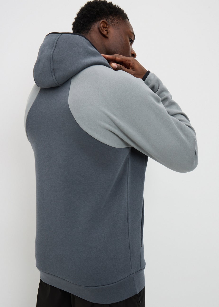 Souluxe Charcoal Panel Zip Up Hoodie