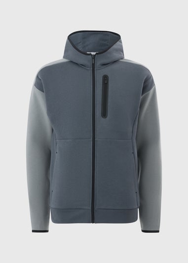 Souluxe Charcoal Panel Zip Up Hoodie