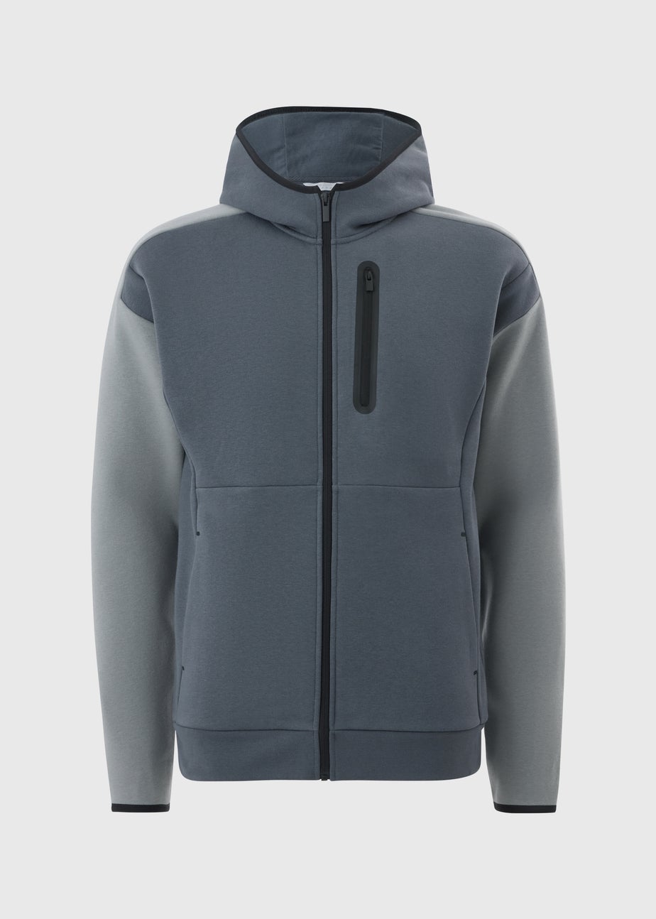 Souluxe Charcoal Panel Zip Up Hoodie