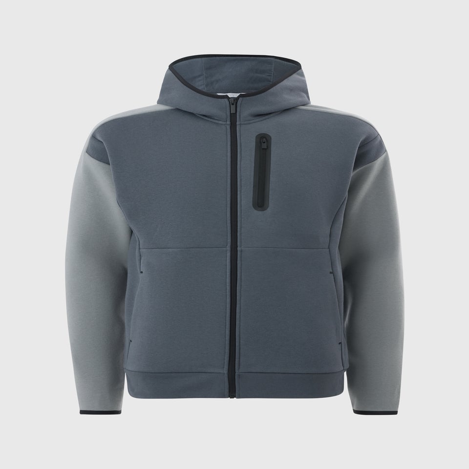 Souluxe Charcoal Panel Zip Up Hoodie