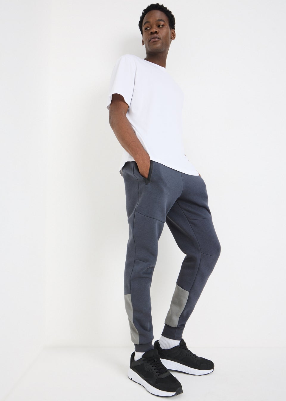 Charcoal Clean Panel Jogging Bottoms