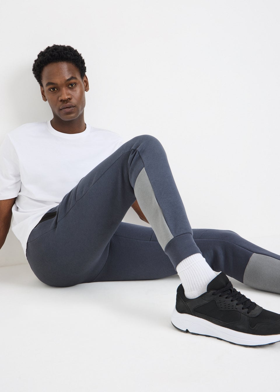 Charcoal Clean Panel Jogging Bottoms