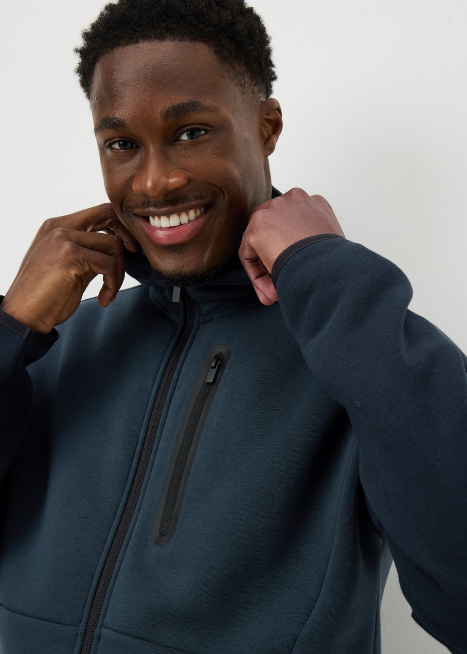 Souluxe Navy Zip Up Hoodie