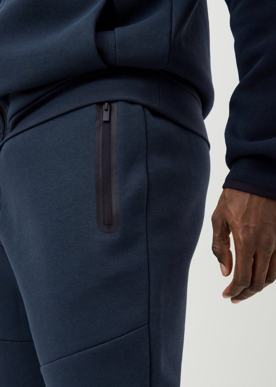 Souluxe Navy Panel Cuffed Jogging Bottoms