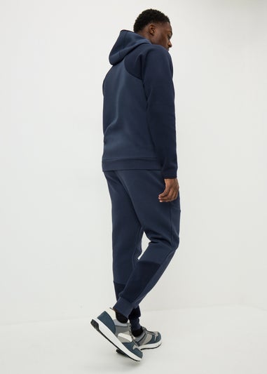 Souluxe Navy Panel Cuffed Jogging Bottoms
