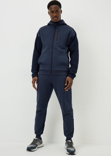 Souluxe Navy Panel Cuffed Jogging Bottoms