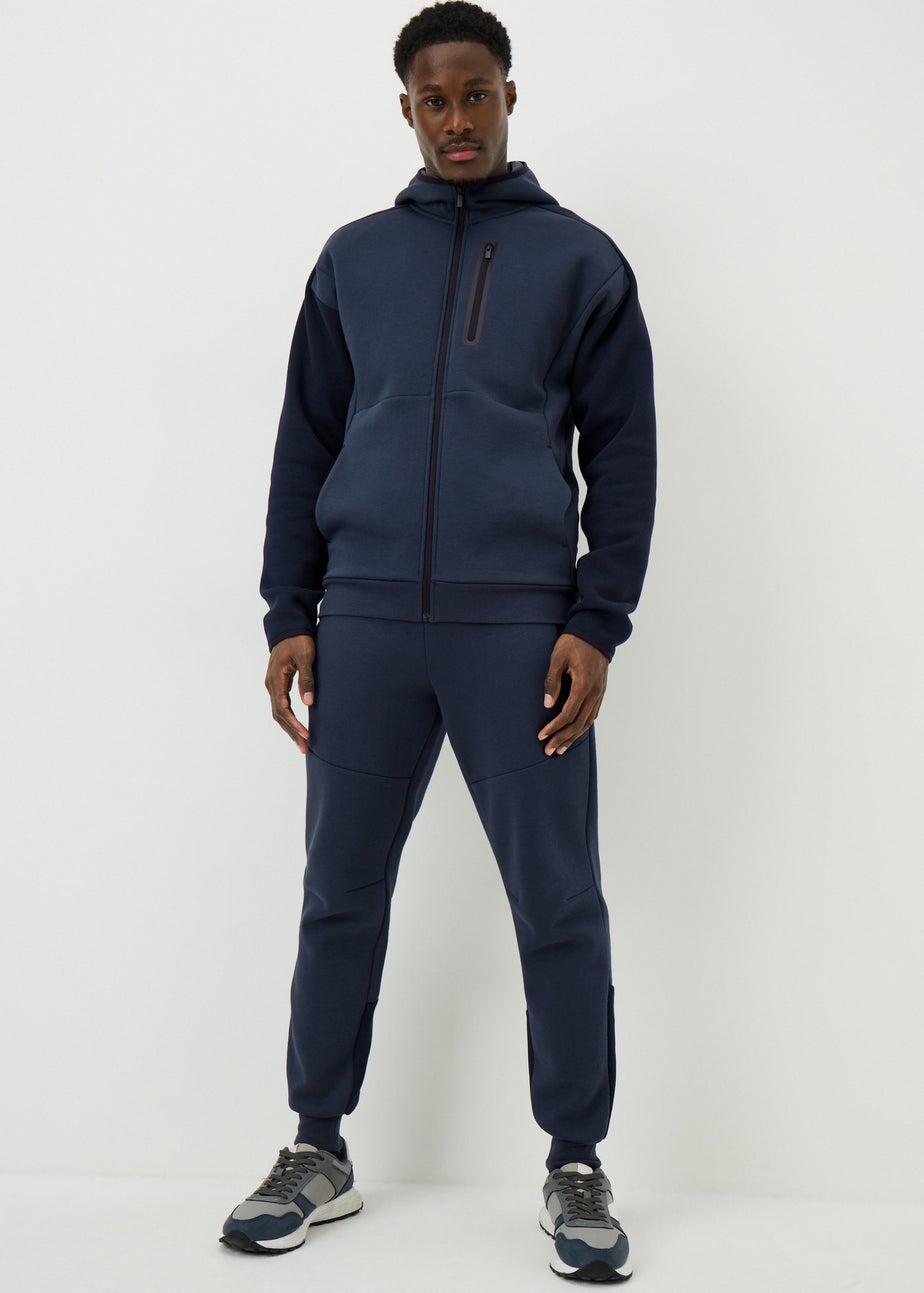 Souluxe Navy Panel Cuffed Jogging Bottoms