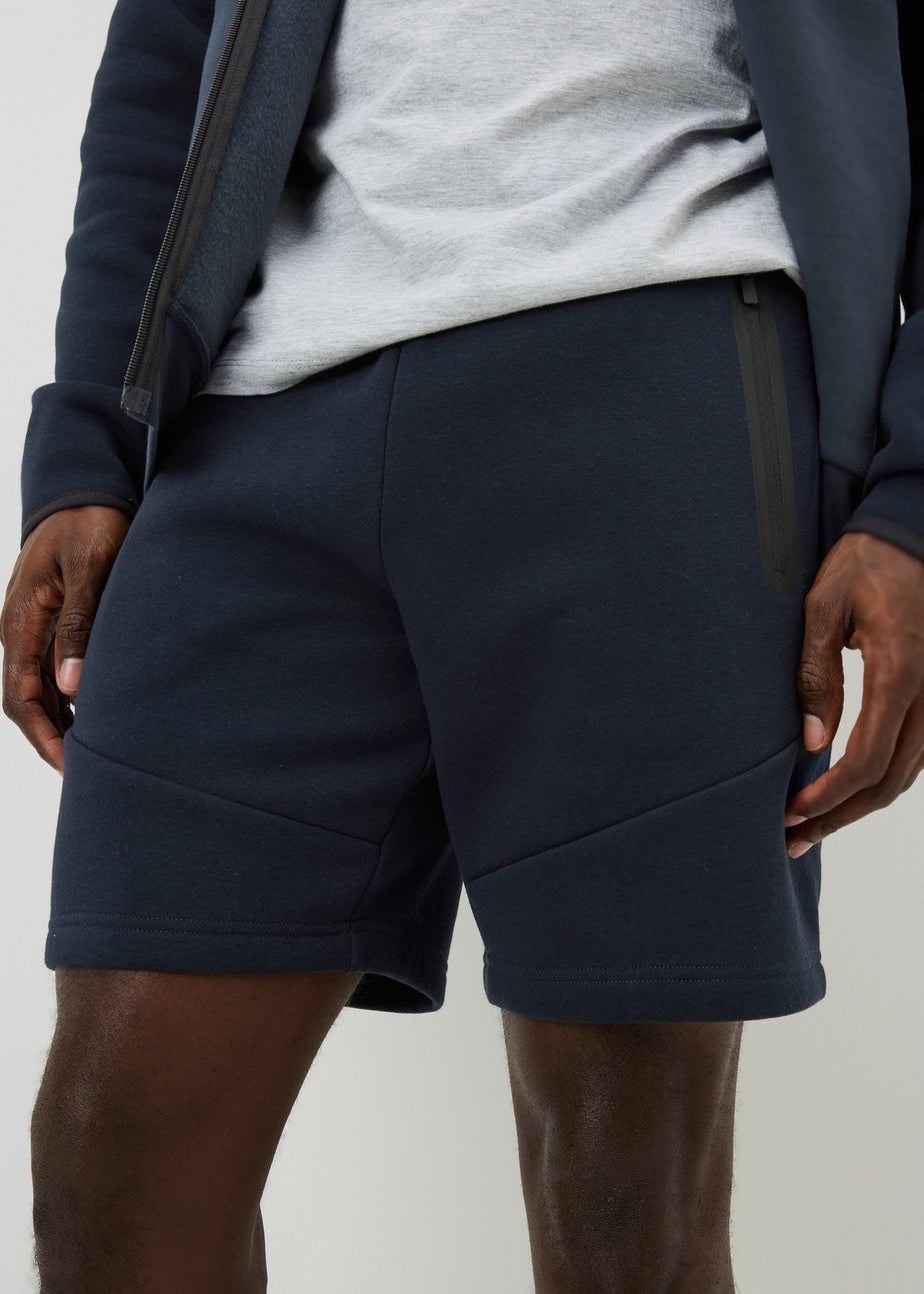 Souluxe Navy Panel Jogger Shorts