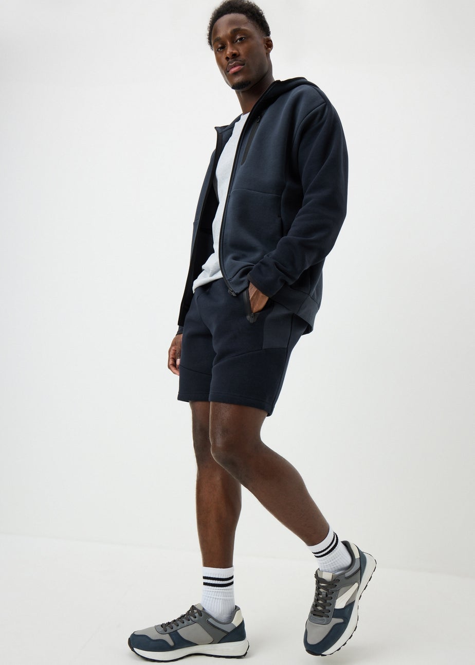 Souluxe Navy Panel Jogger Shorts