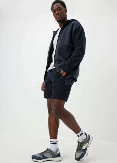 Souluxe Navy Panel Jogger Shorts