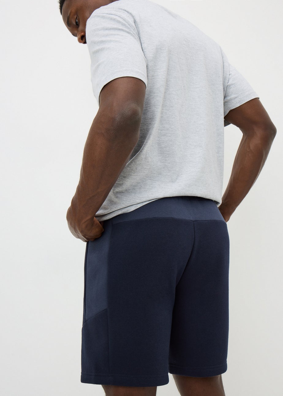 Souluxe Navy Panel Jogger Shorts