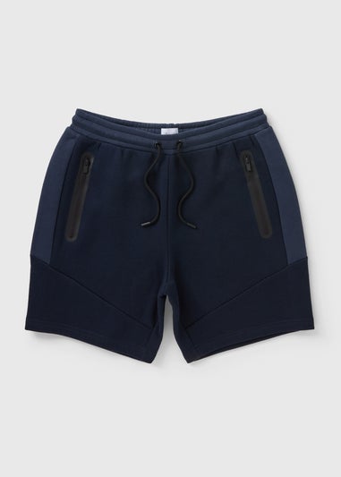 Souluxe Navy Panel Jogger Shorts
