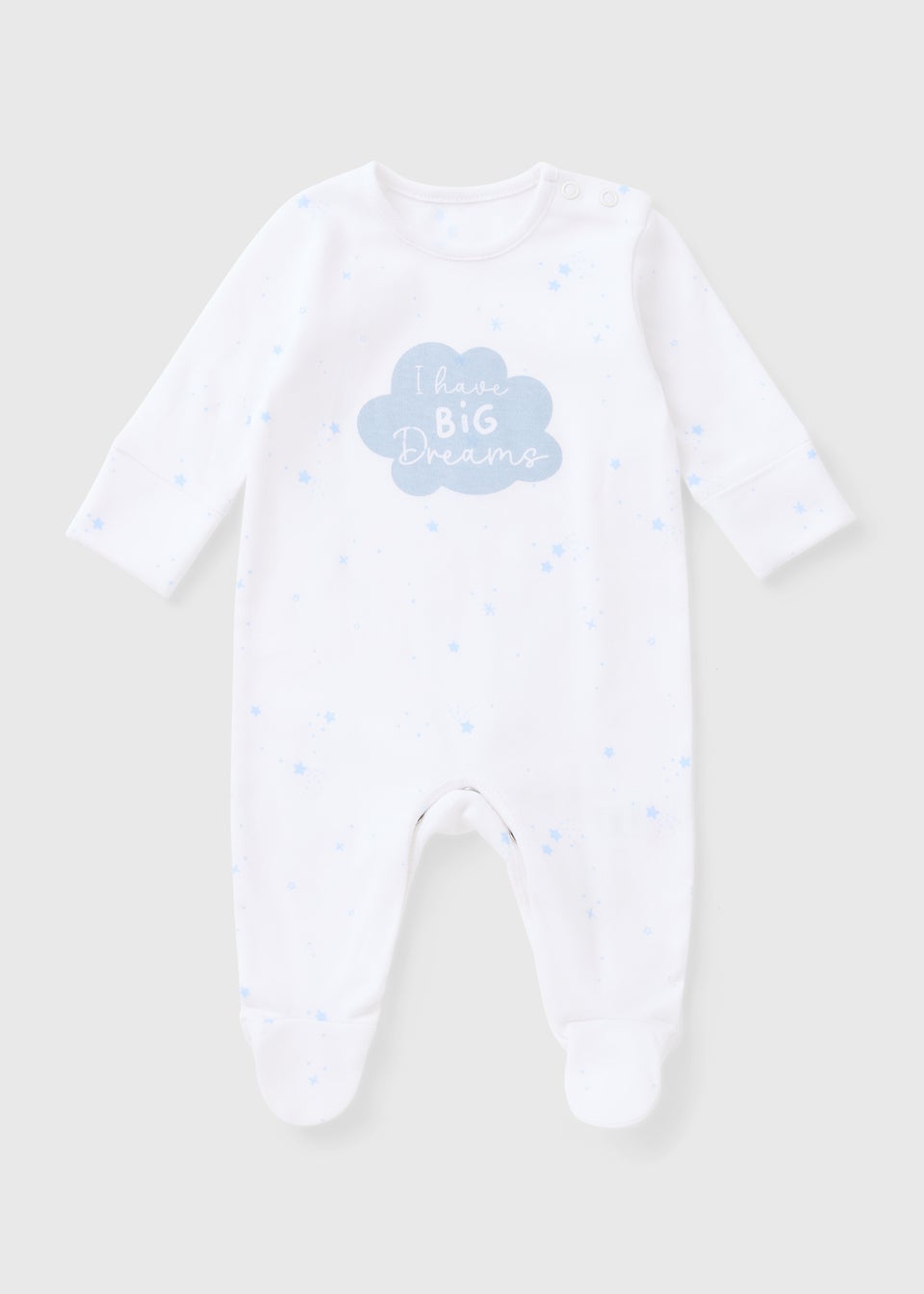 Baby White Big Dream Sleepsuit (Newborn-18mths)