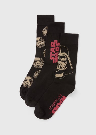 Star Wars 3 Pack Black Darth Vader Socks